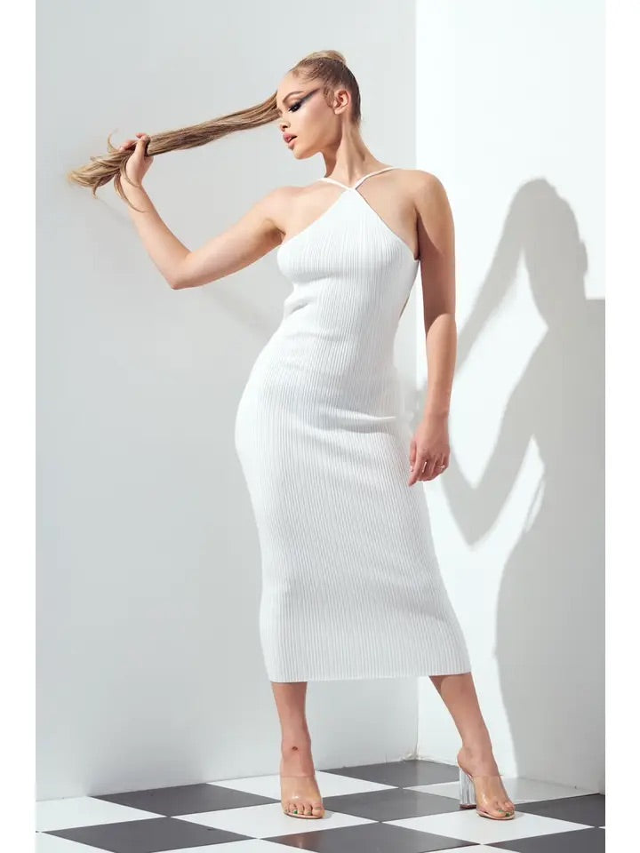 Knit Halter Midi Dress