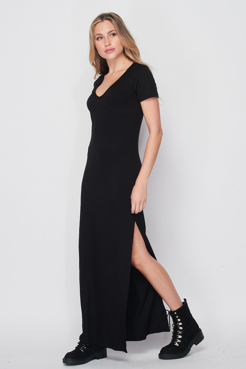 T-Shirt Maxi Side Slit Dress