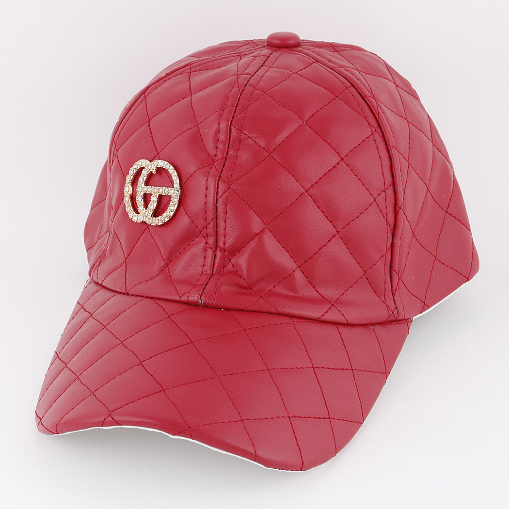 Quilted Faux Leather Cap