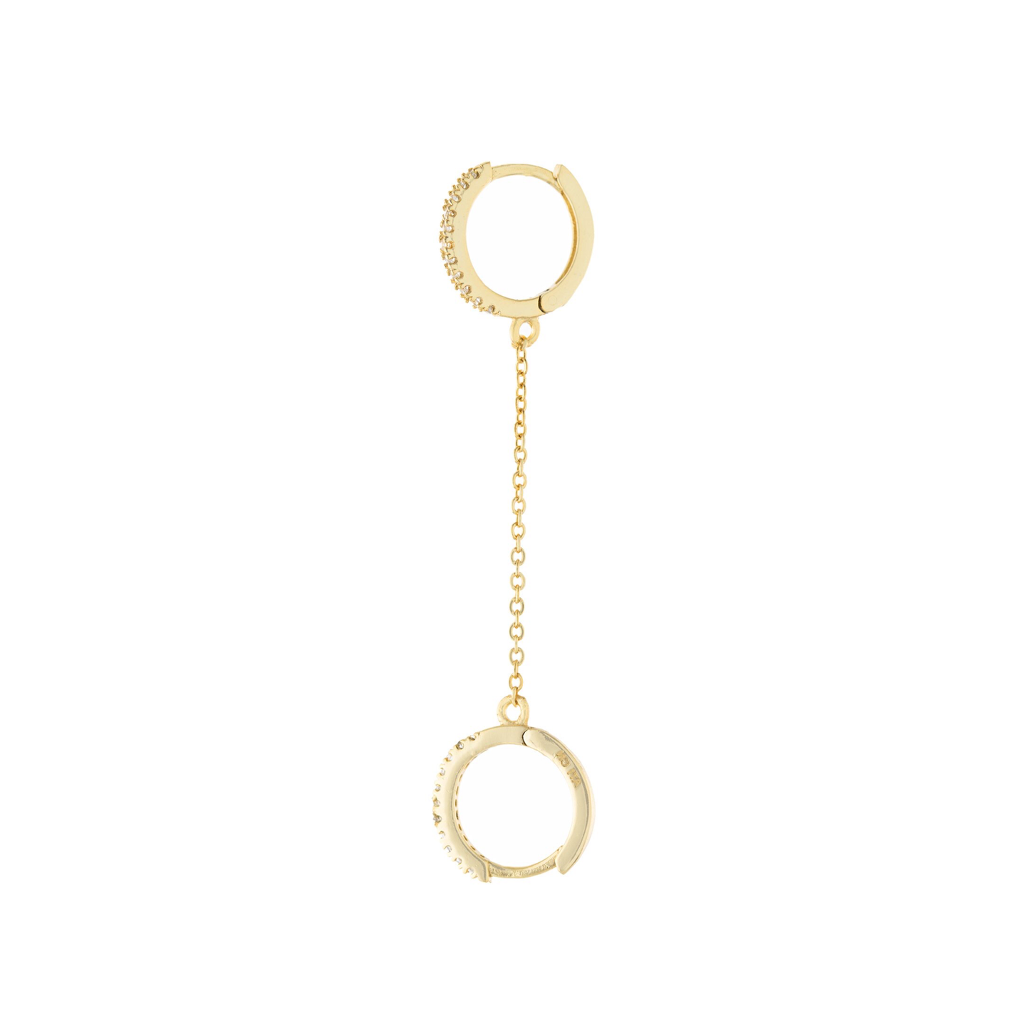 Tiny CZ Diamond Handcuff Chain Hoop Huggies