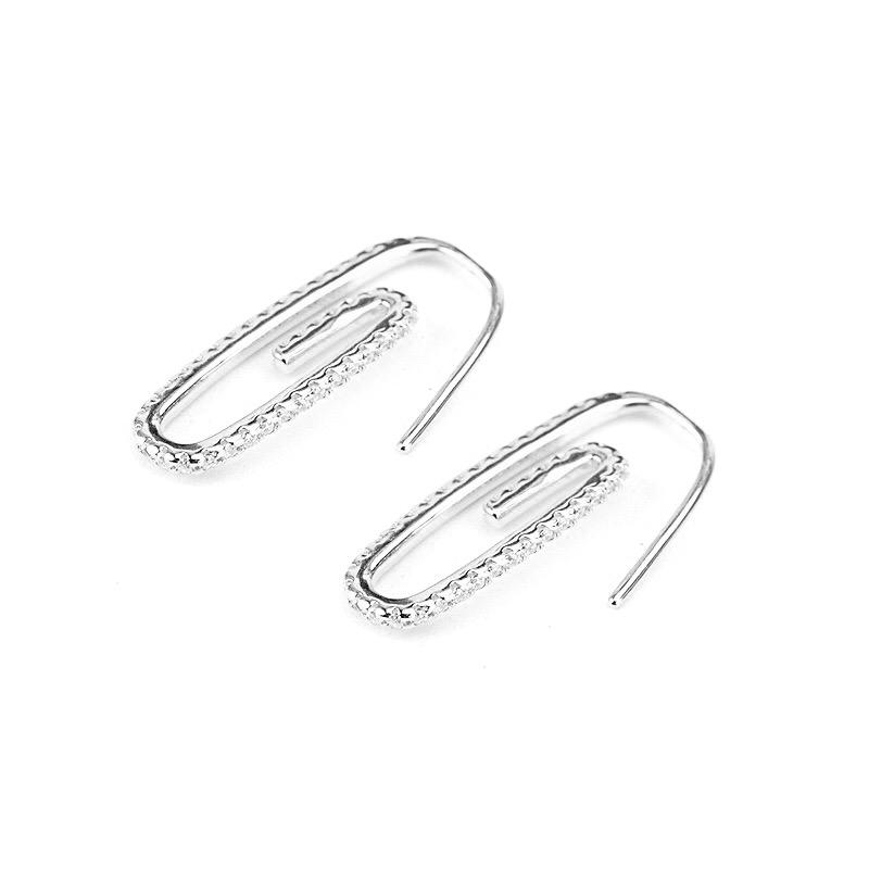 CZ Paper Clip Earrings
