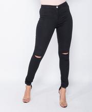 Knee Split Button Fly Jeggings