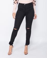 Knee Split Button Fly Jeggings