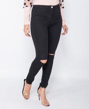 Knee Split Button Fly Jeggings