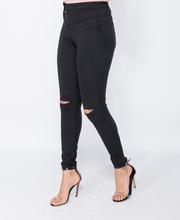 Knee Split Button Fly Jeggings