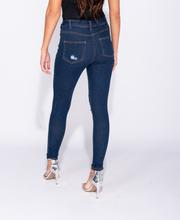 Western Buckle Belt Distressed Knee Skinny Jeans