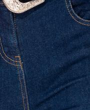 Western Buckle Belt Distressed Knee Skinny Jeans